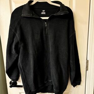 Aerie black quarter zip sweatshirt